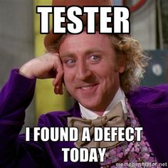 Tester, I found a defect today.